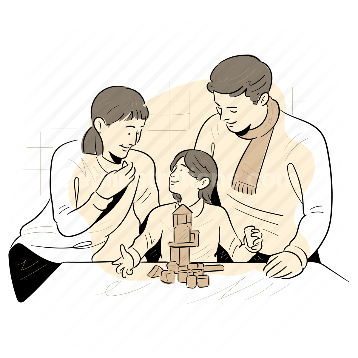 Family and Children illustration preview image